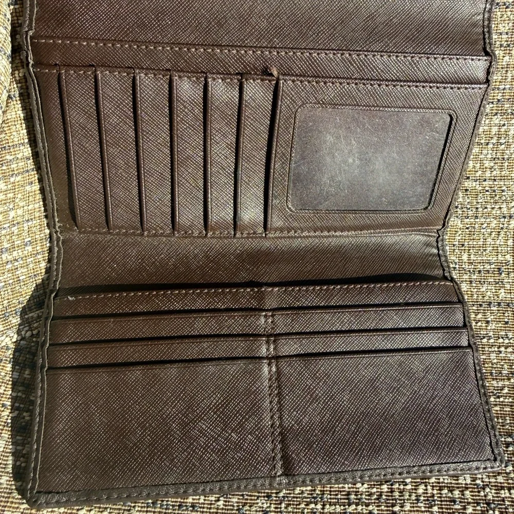 Coach Signature Brown and Tan Wallet